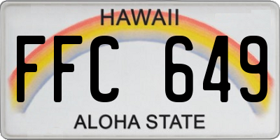 HI license plate FFC649