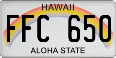 HI license plate FFC650