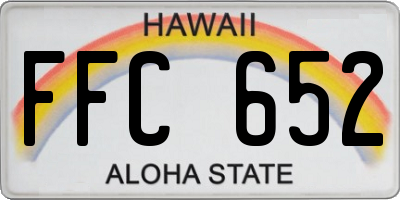 HI license plate FFC652