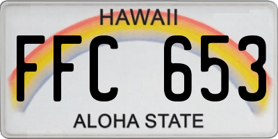 HI license plate FFC653