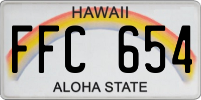 HI license plate FFC654