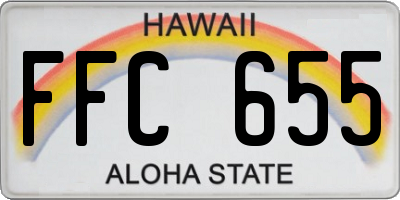 HI license plate FFC655