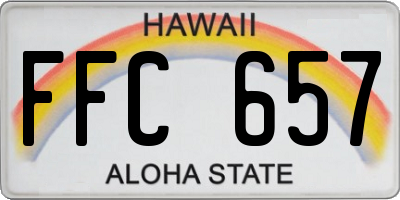 HI license plate FFC657