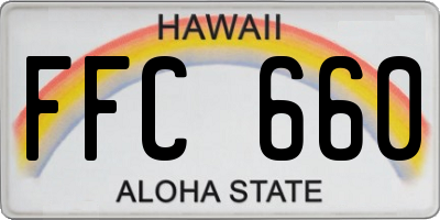 HI license plate FFC660