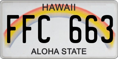 HI license plate FFC663