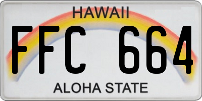 HI license plate FFC664