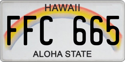 HI license plate FFC665