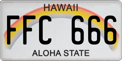 HI license plate FFC666