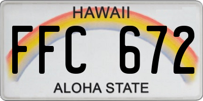 HI license plate FFC672