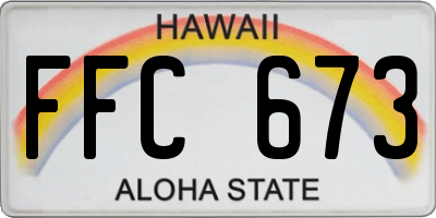 HI license plate FFC673