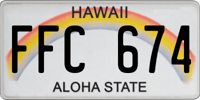 HI license plate FFC674