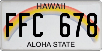 HI license plate FFC678