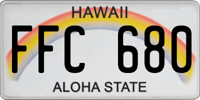 HI license plate FFC680