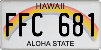 HI license plate FFC681