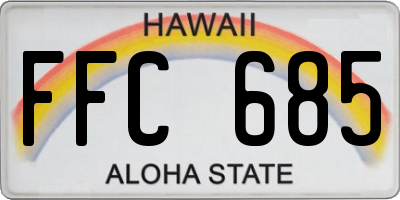 HI license plate FFC685