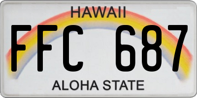 HI license plate FFC687