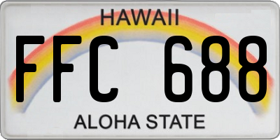 HI license plate FFC688