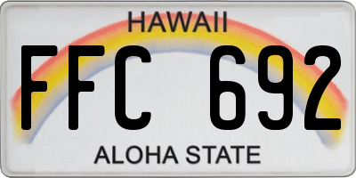 HI license plate FFC692