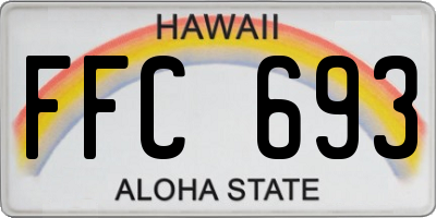 HI license plate FFC693