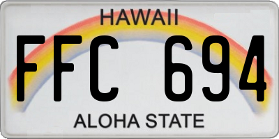 HI license plate FFC694