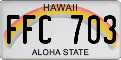 HI license plate FFC703