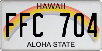 HI license plate FFC704