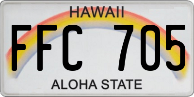 HI license plate FFC705