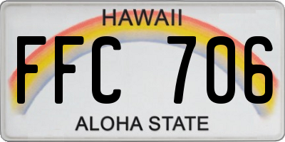 HI license plate FFC706