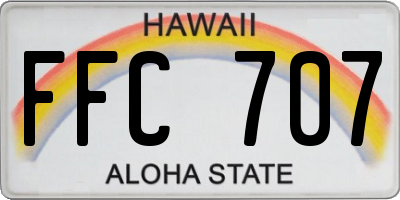 HI license plate FFC707