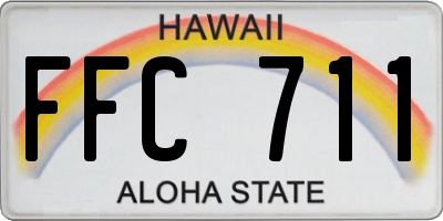 HI license plate FFC711