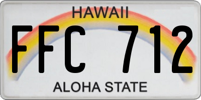 HI license plate FFC712