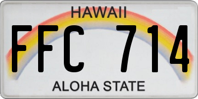 HI license plate FFC714