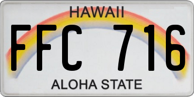 HI license plate FFC716