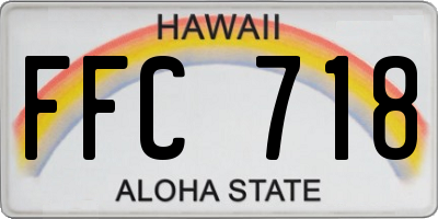 HI license plate FFC718
