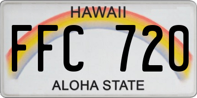 HI license plate FFC720