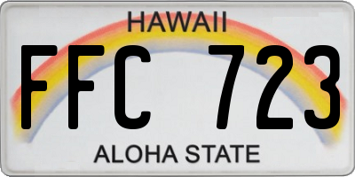 HI license plate FFC723