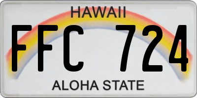 HI license plate FFC724