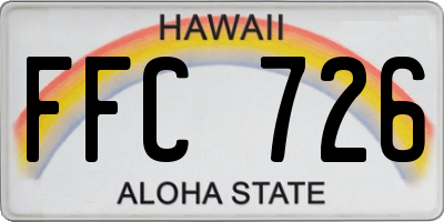 HI license plate FFC726