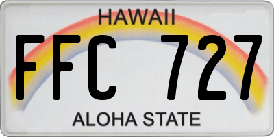 HI license plate FFC727