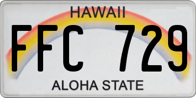 HI license plate FFC729