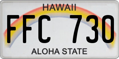 HI license plate FFC730