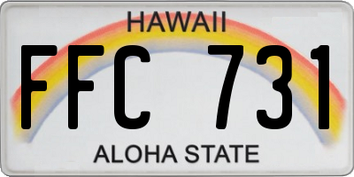 HI license plate FFC731