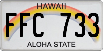 HI license plate FFC733