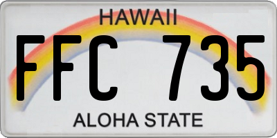 HI license plate FFC735