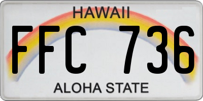 HI license plate FFC736