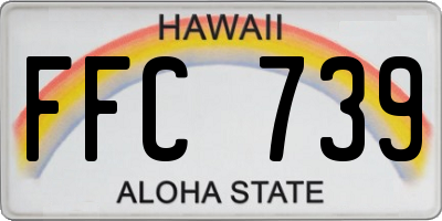 HI license plate FFC739