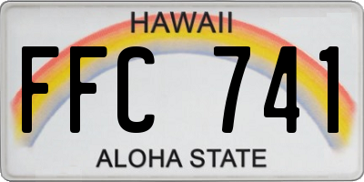 HI license plate FFC741