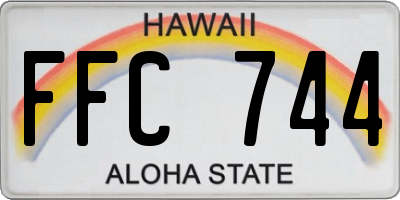 HI license plate FFC744