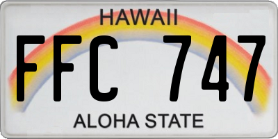 HI license plate FFC747