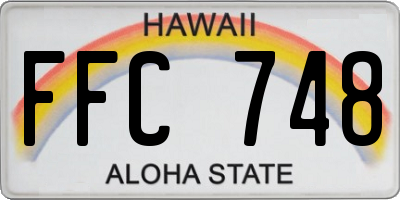 HI license plate FFC748